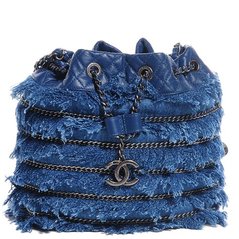 chanel denim bucket bag.